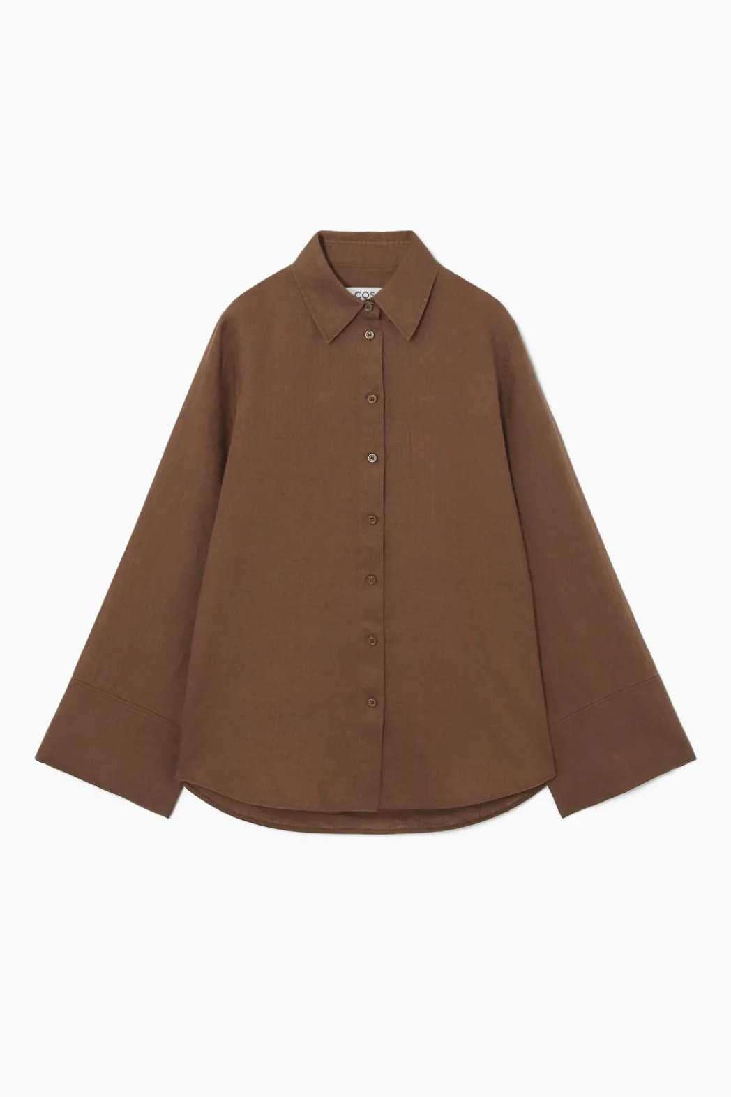 Outlet COS WIDE-SLEEVED LINEN SHIRT BROWN