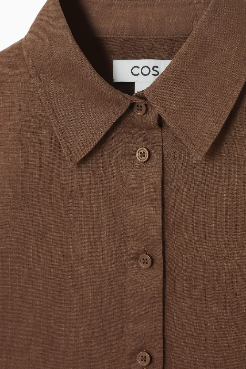 Outlet COS WIDE-SLEEVED LINEN SHIRT BROWN