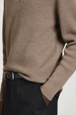 Online COS WOOL AND COTTON-BLEND HALF-ZIP SWEATER BEIGE