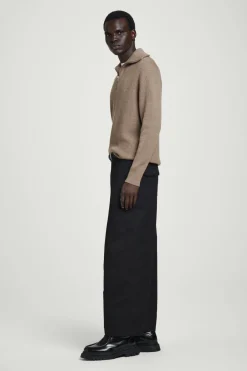 Online COS WOOL AND COTTON-BLEND HALF-ZIP SWEATER BEIGE