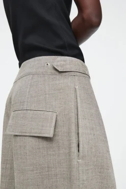 Discount COS WOOL BARREL-LEG UTILITY PANTS GRAY MÉLANGE