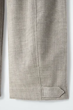 Discount COS WOOL BARREL-LEG UTILITY PANTS GRAY MÉLANGE