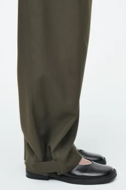 Hot COS WOOL BARREL-LEG UTILITY PANTS KHAKI