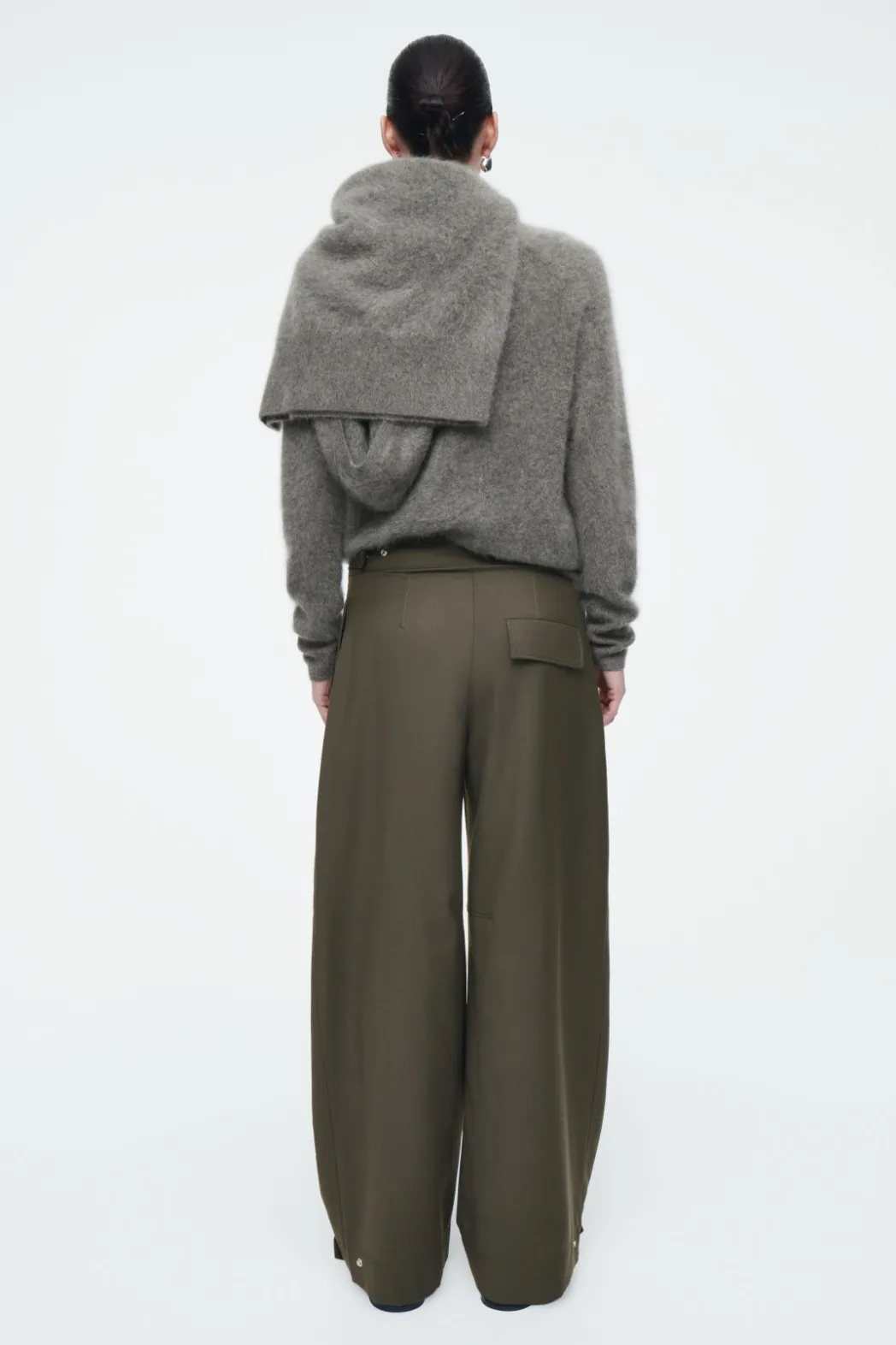 Hot COS WOOL BARREL-LEG UTILITY PANTS KHAKI