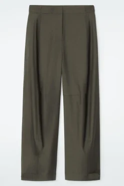 Hot COS WOOL BARREL-LEG UTILITY PANTS KHAKI