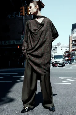 Hot COS WOOL BARREL-LEG UTILITY PANTS KHAKI