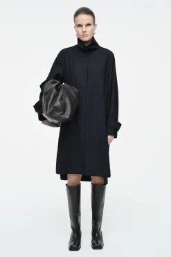 Discount COS WOOL SHIRT DRESS NAVY