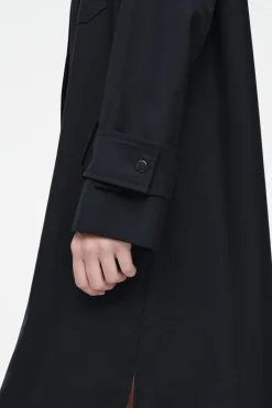 Discount COS WOOL SHIRT DRESS NAVY