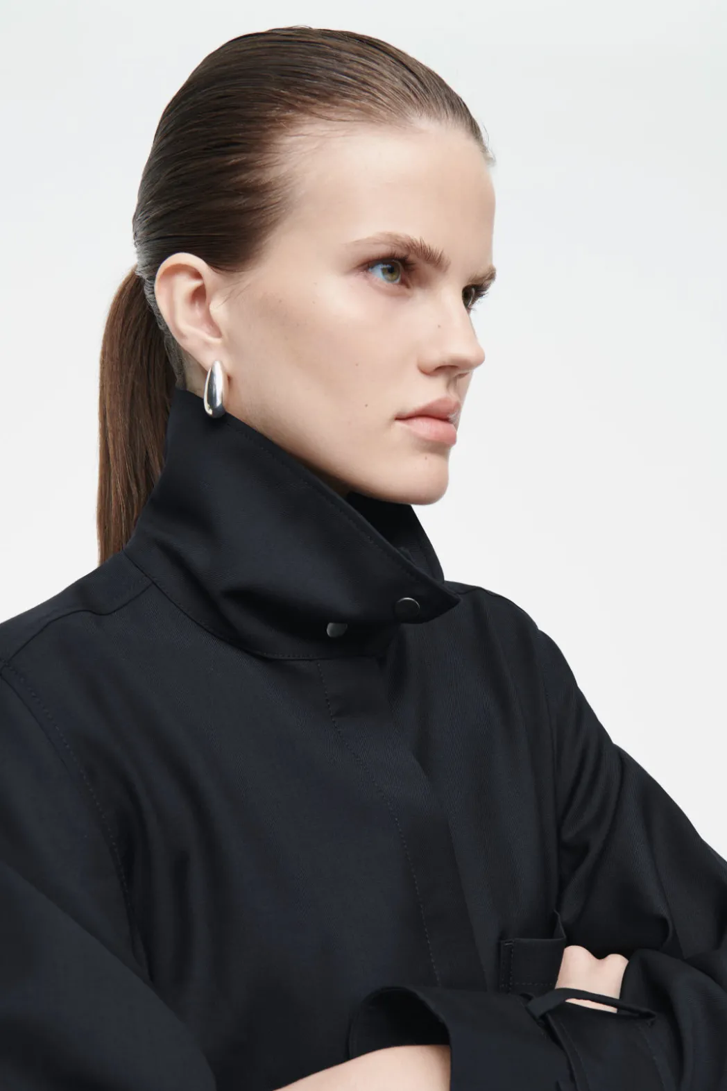 Discount COS WOOL SHIRT DRESS NAVY