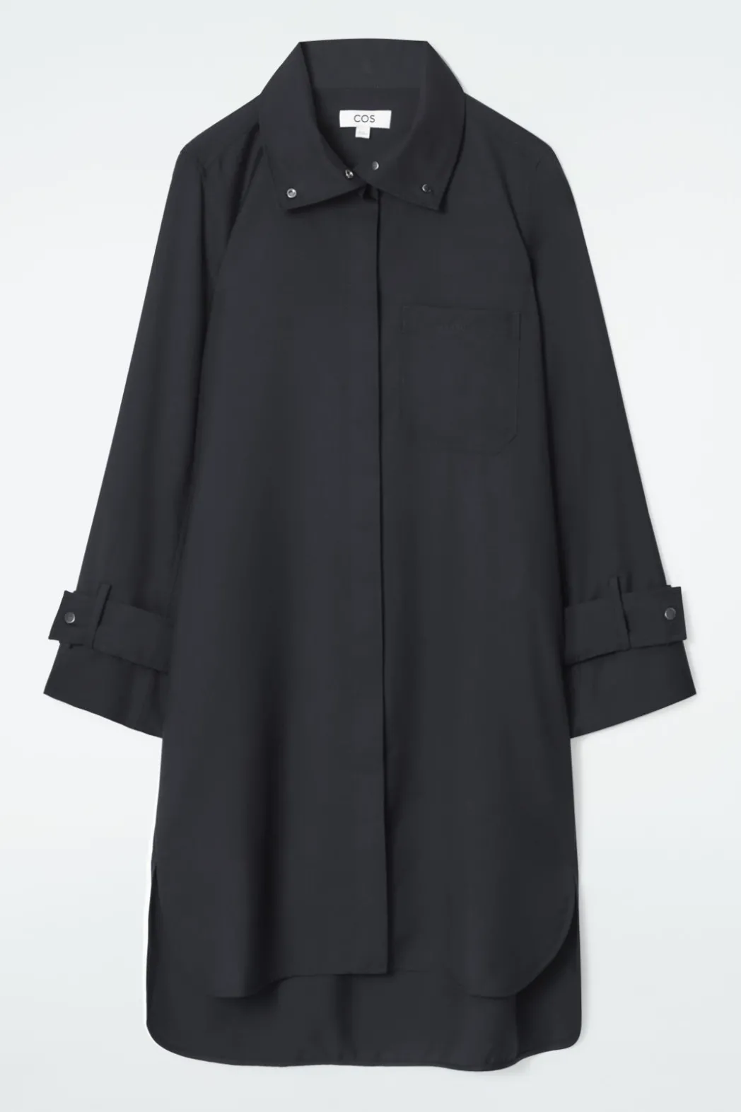 Discount COS WOOL SHIRT DRESS NAVY