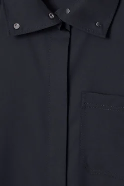 Discount COS WOOL SHIRT DRESS NAVY