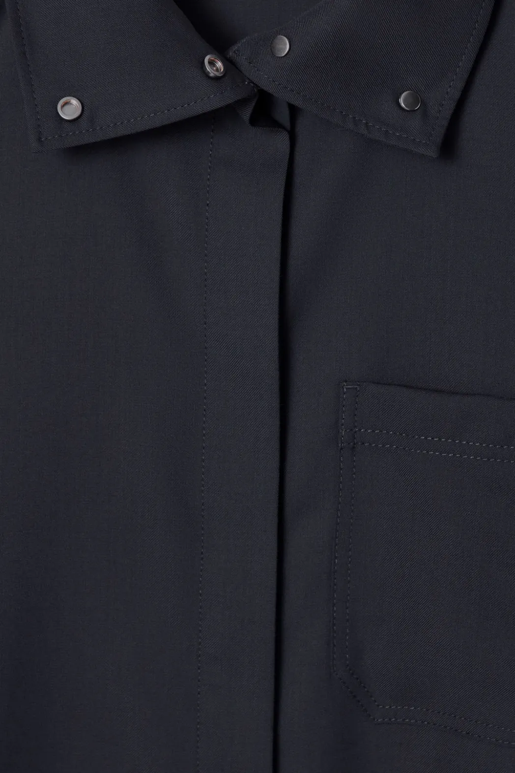 Discount COS WOOL SHIRT DRESS NAVY