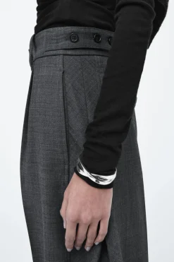 Hot COS WOOL-BLEND BARREL-LEG PANTS GRAY