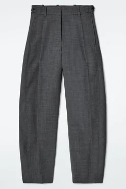 Hot COS WOOL-BLEND BARREL-LEG PANTS GRAY