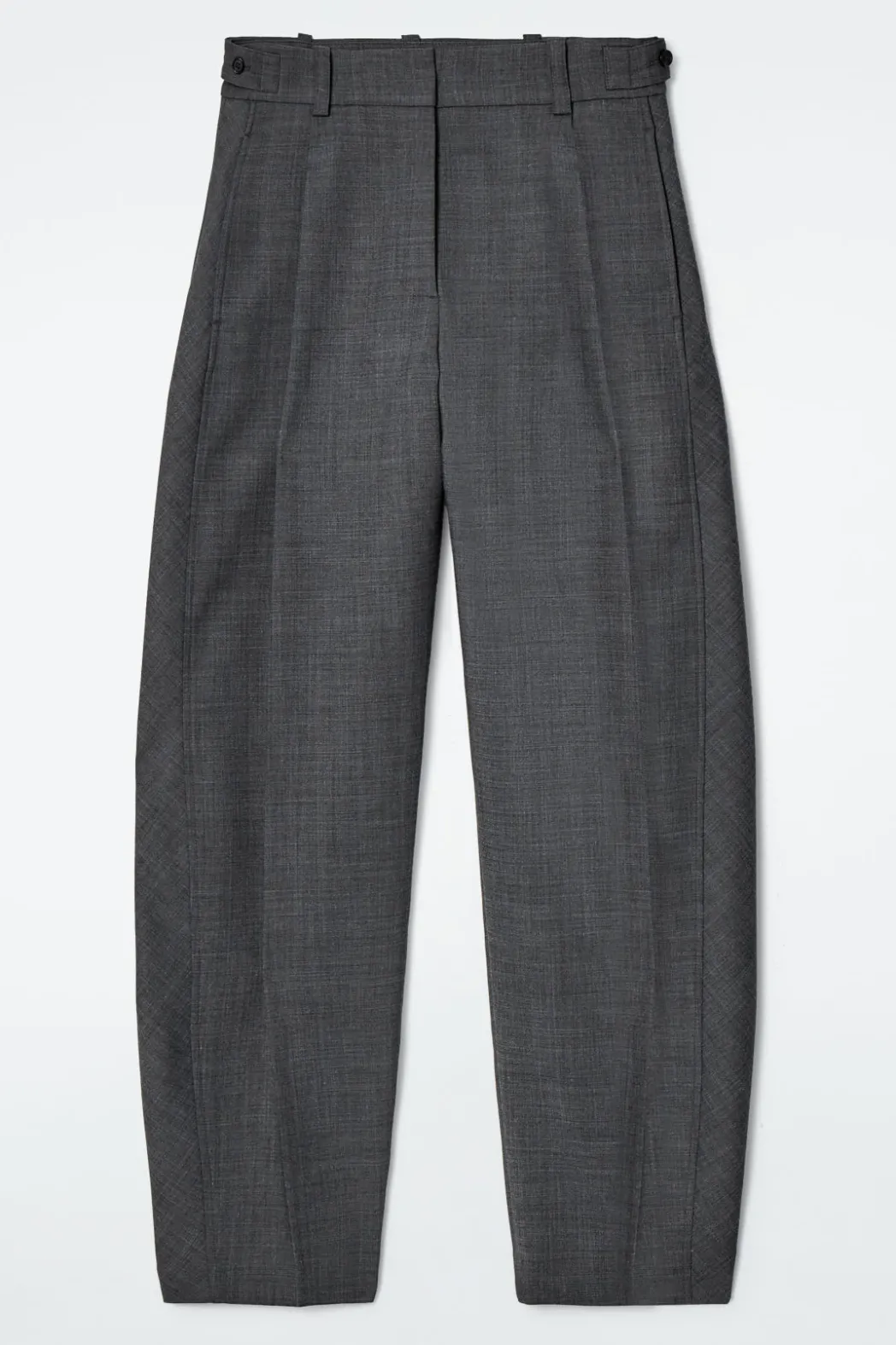 Hot COS WOOL-BLEND BARREL-LEG PANTS GRAY