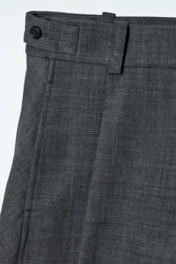 Hot COS WOOL-BLEND BARREL-LEG PANTS GRAY
