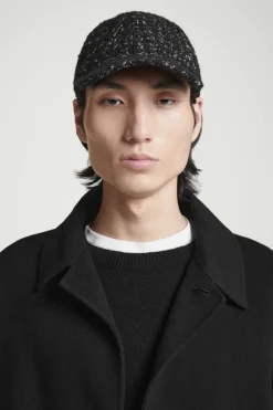 Online COS WOOL-BLEND BASEBALL CAP BLACK / HOUNDSTOOTH