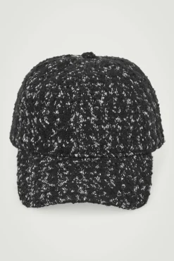Online COS WOOL-BLEND BASEBALL CAP BLACK / HOUNDSTOOTH