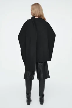 Clearance COS WOOL-BLEND CAPE Black