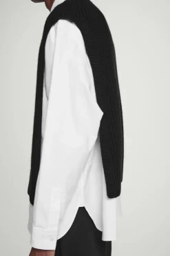 Discount COS WOOL-CASHMERE V-NECK HYBRID TANK BLACK
