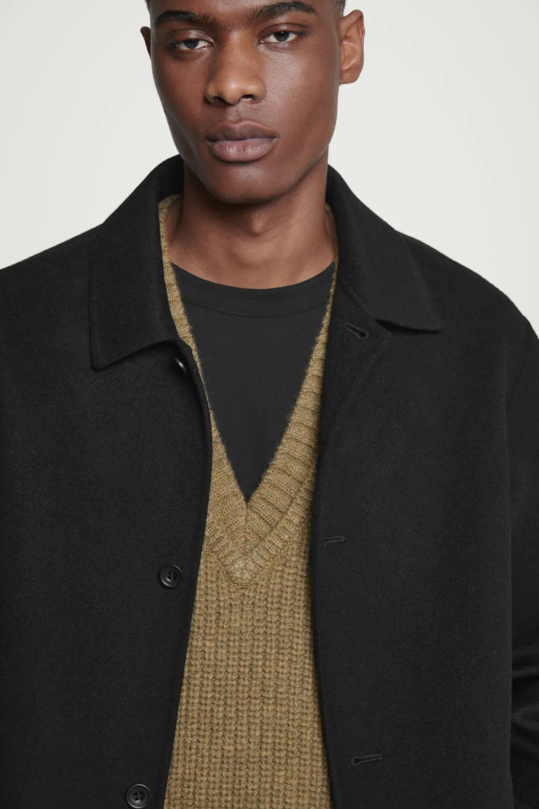 Outlet COS WOOL-CASHMERE V-NECK HYBRID TANK DARK GREEN