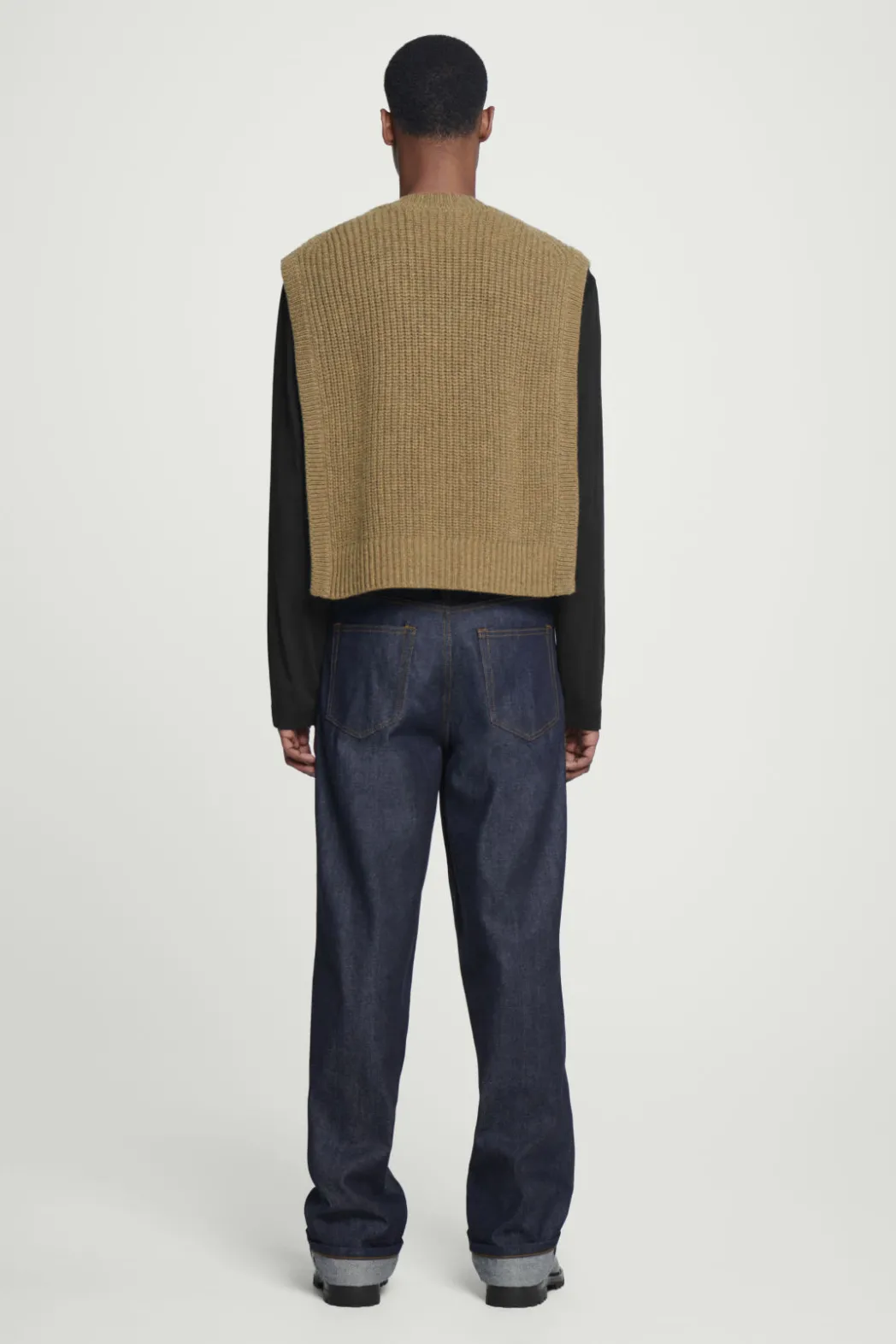 Outlet COS WOOL-CASHMERE V-NECK HYBRID TANK DARK GREEN