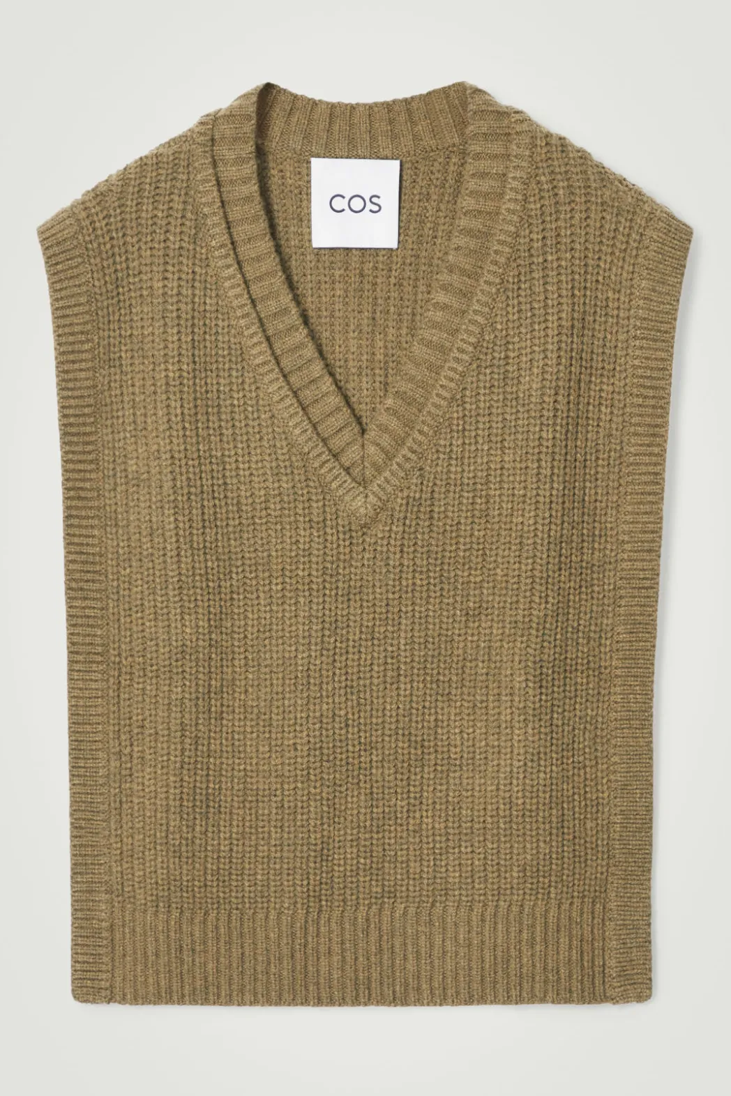 Outlet COS WOOL-CASHMERE V-NECK HYBRID TANK DARK GREEN