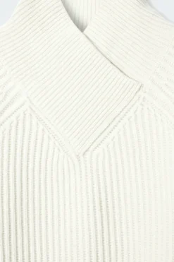 New COS WRAP-COLLAR MERINO WOOL JUMPER ECRU