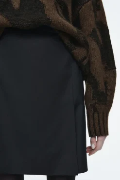Hot COS WRAP-EFFECT WOOL MINI SKIRT BLACK