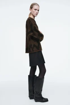 Hot COS WRAP-EFFECT WOOL MINI SKIRT BLACK