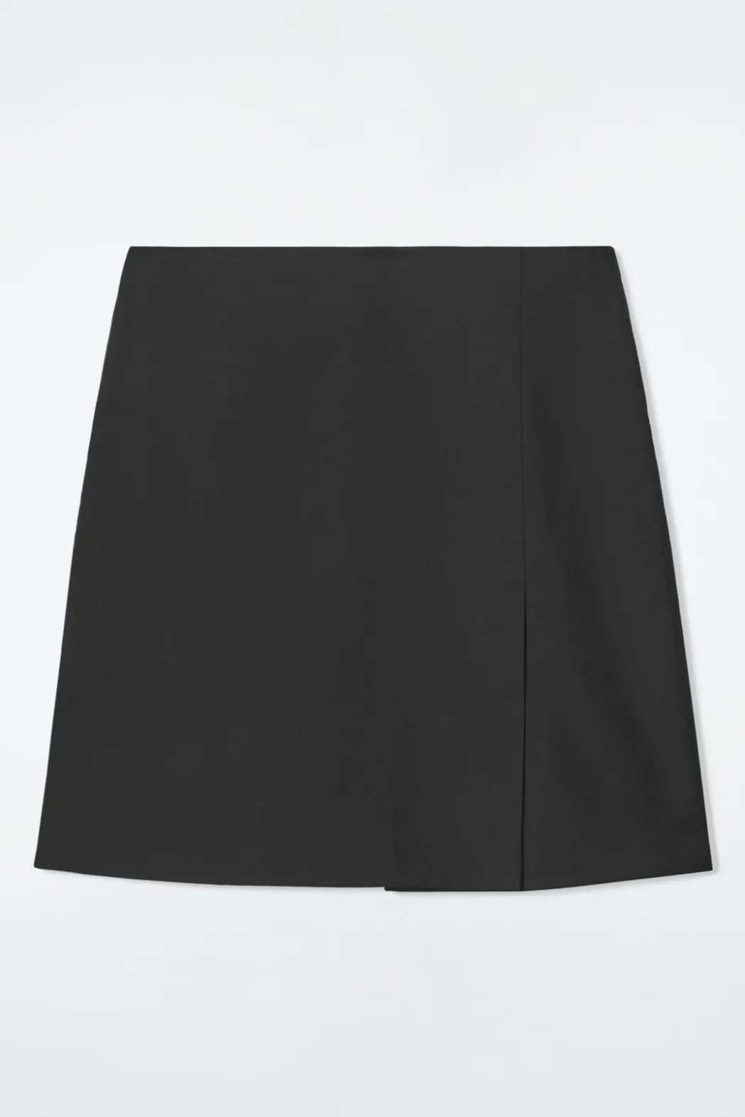 Hot COS WRAP-EFFECT WOOL MINI SKIRT BLACK